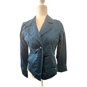 Live A Little Jacket Size Medium green-blue Long sleeve button up  teal